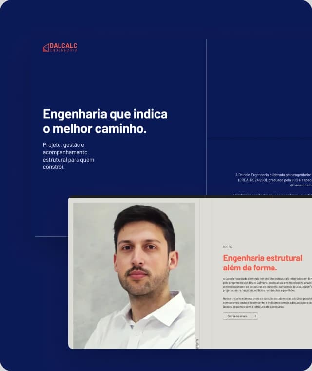 Seção Sobre do site da Dalcalc
