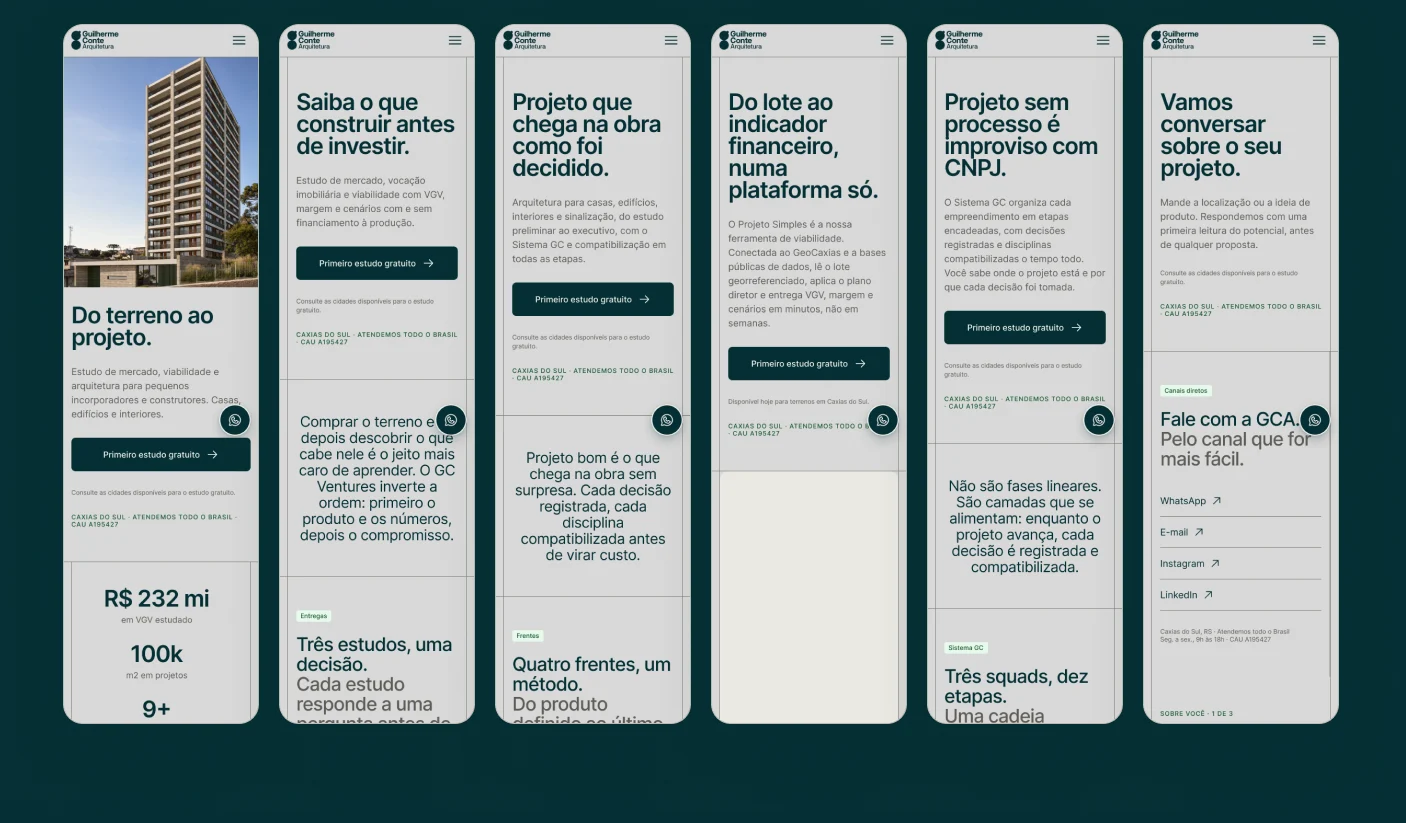 Páginas no mobile